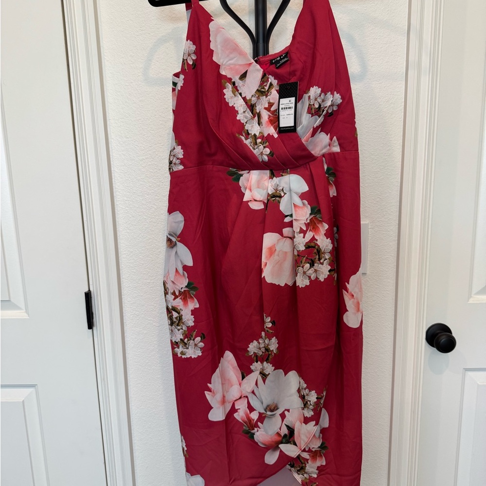Floral Sleeveless Dress in Red by [Brand]